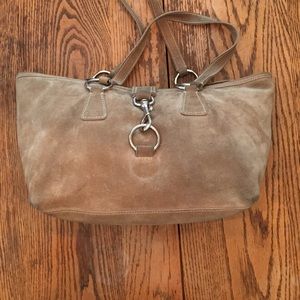 MIU MIU SATCHEL SUEDE TAN HANDBAG